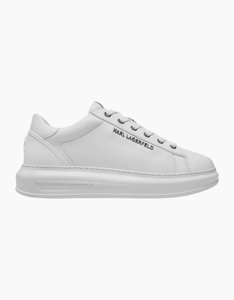 Kapri Metal Logo Leather Triple White Sneaker