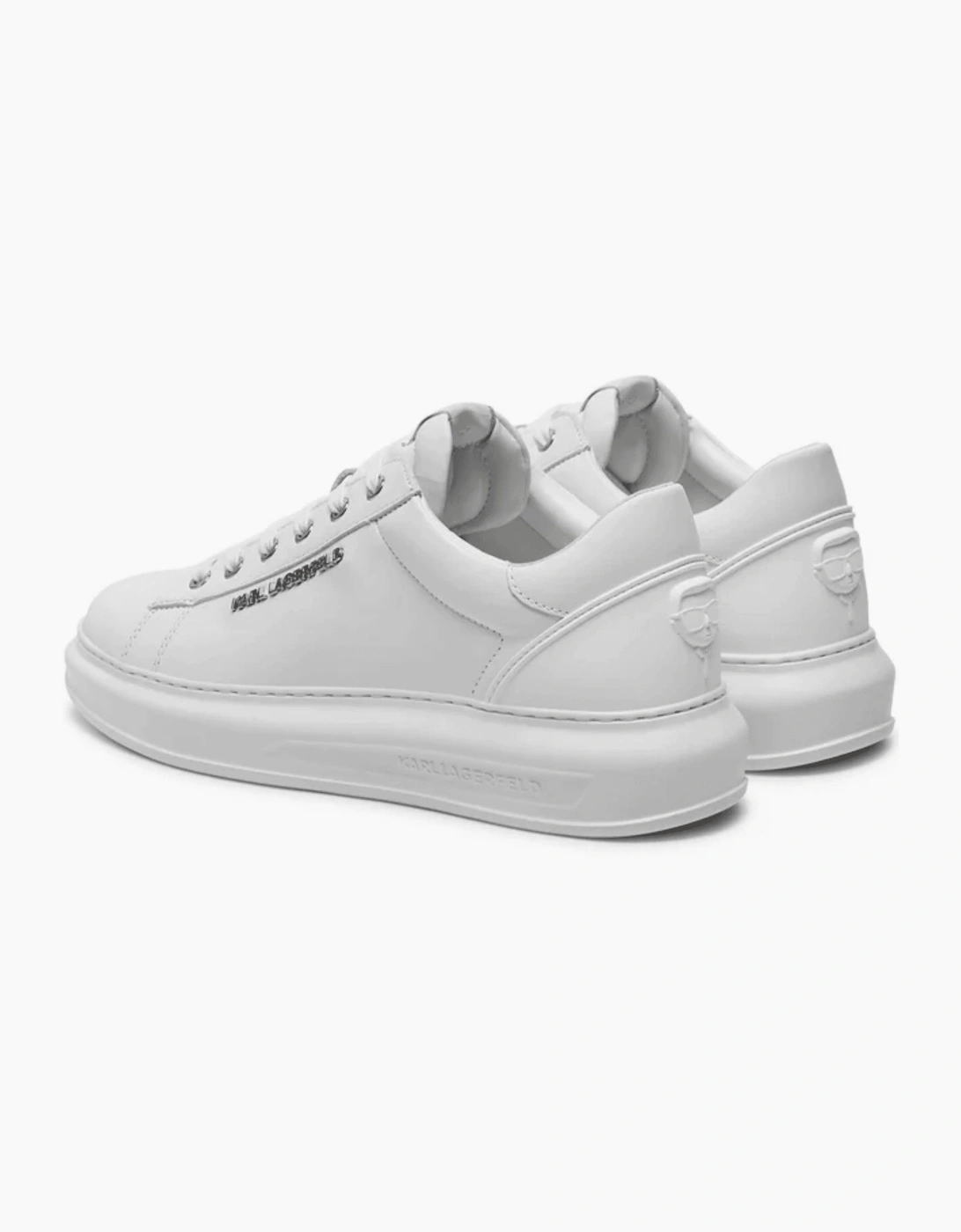 Kapri Metal Logo Leather Triple White Sneaker