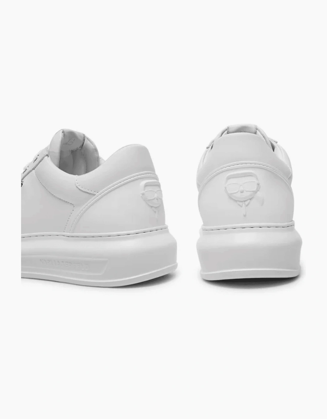 Kapri Metal Logo Leather Triple White Sneaker