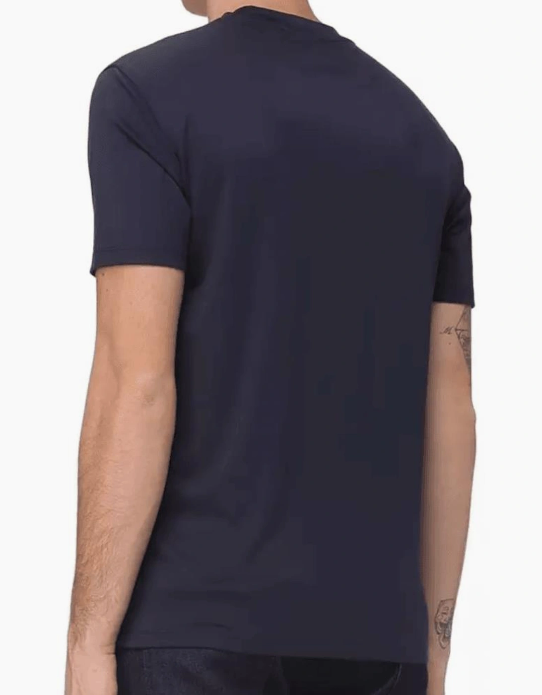 Embroided Logo Viscose Soft Touch Navy T-Shirt