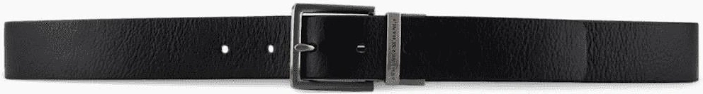 Metal Buckle Black Leather Belt
