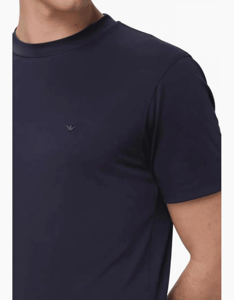 Embroided Logo Viscose Soft Touch Navy T-Shirt