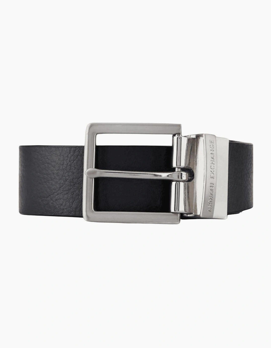 Metal Buckle Black Leather Belt