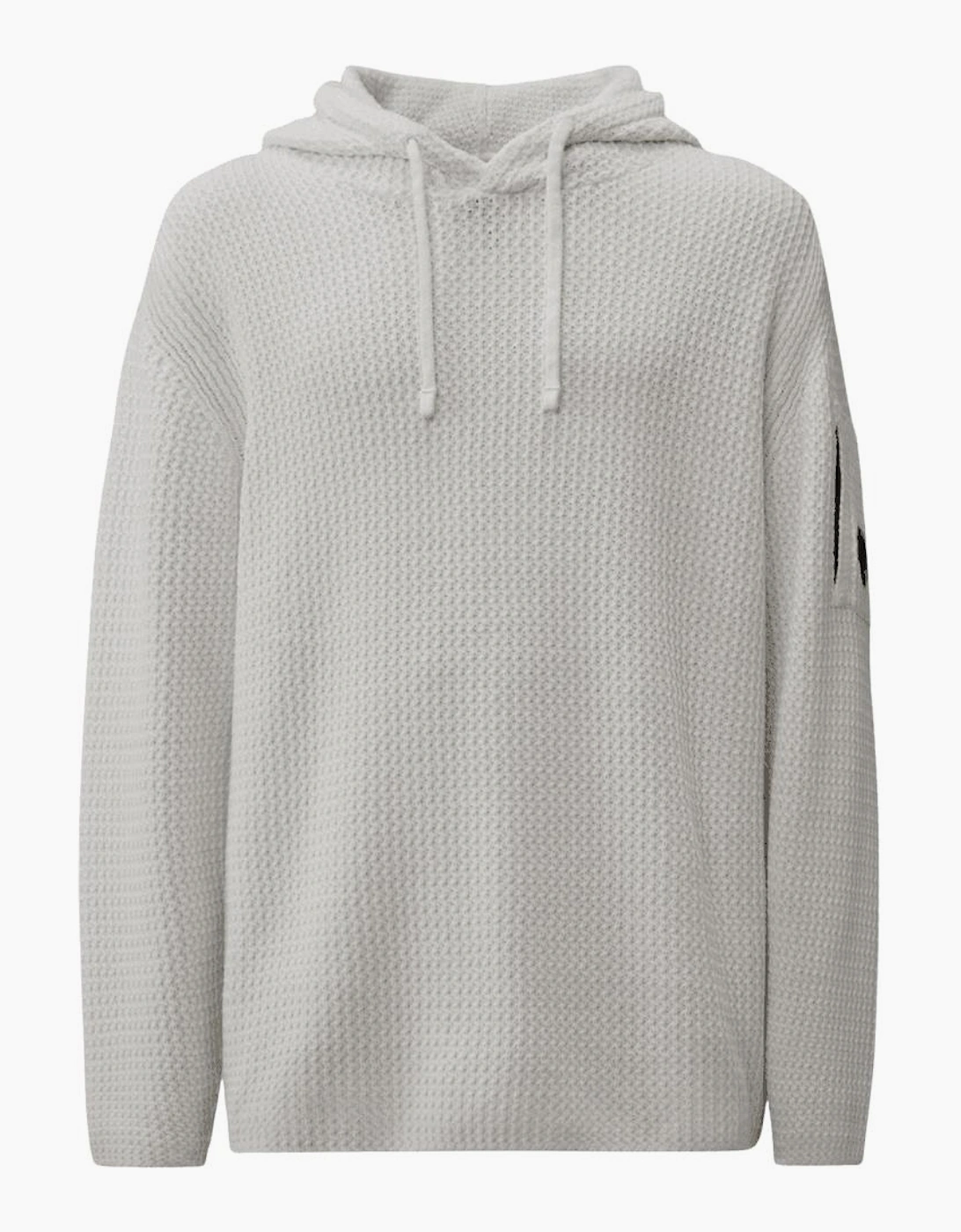 Chenille Cotton Textured White Hoodie
