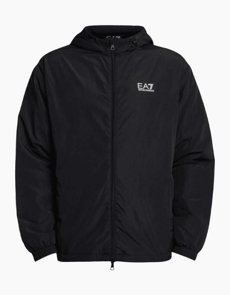 Core ID Lightwieight Hooded Black Jacket