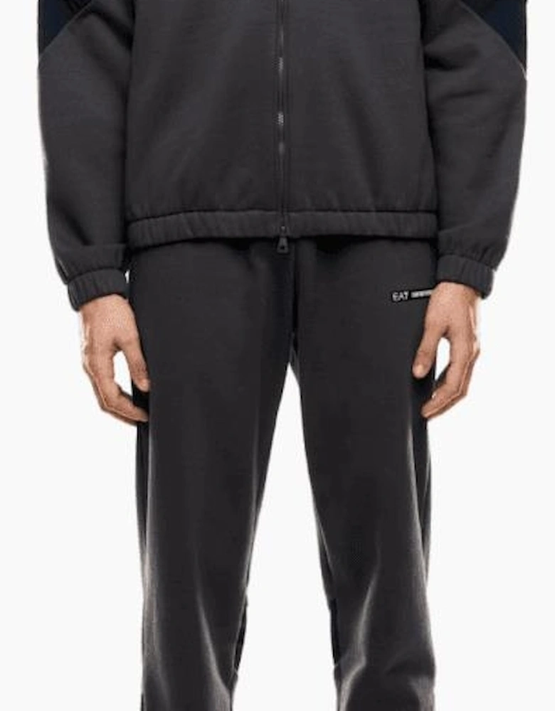 Colour Block Grey/Blue Hooded Tracksuit
