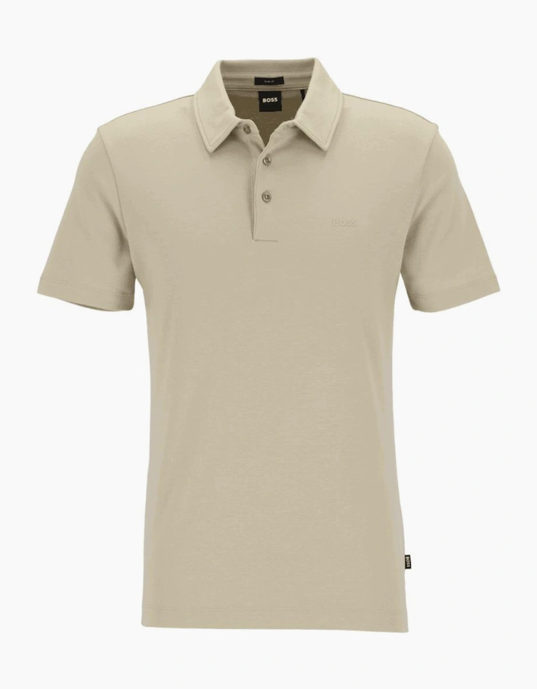 Palosh Cotton Rubberised Logo Beige Polo Shirt