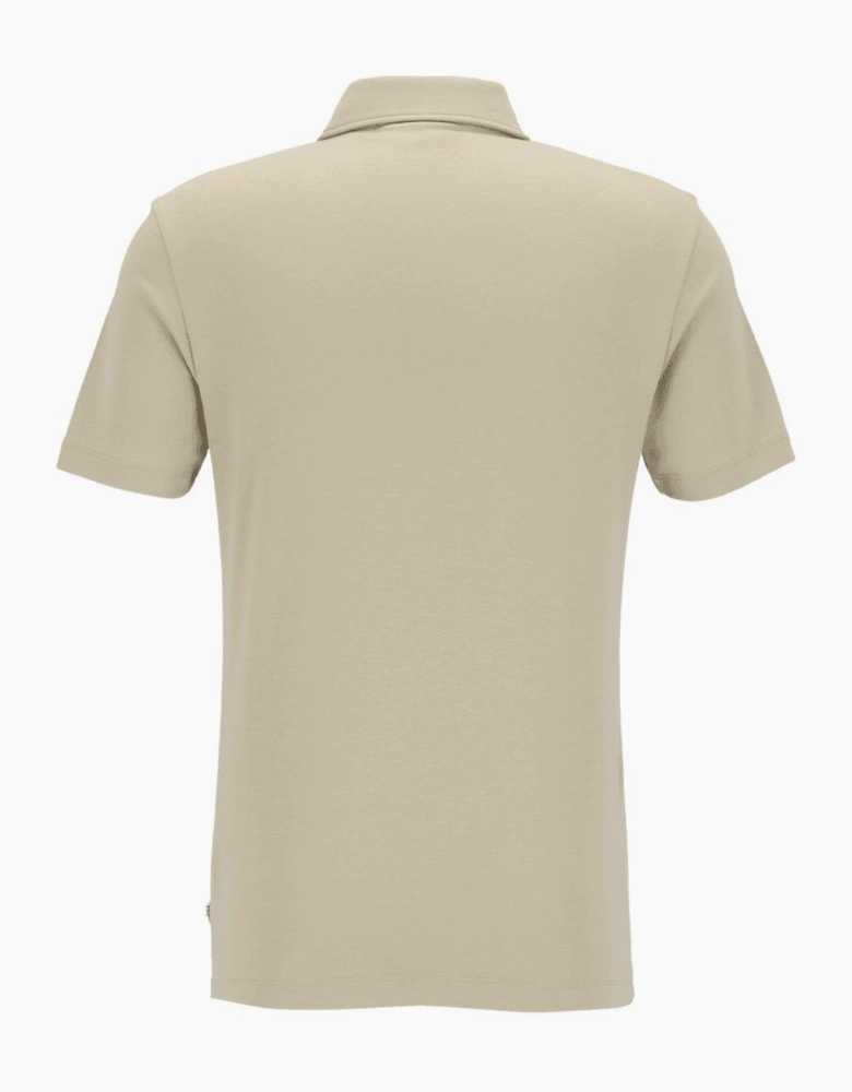 Palosh Cotton Rubberised Logo Beige Polo Shirt