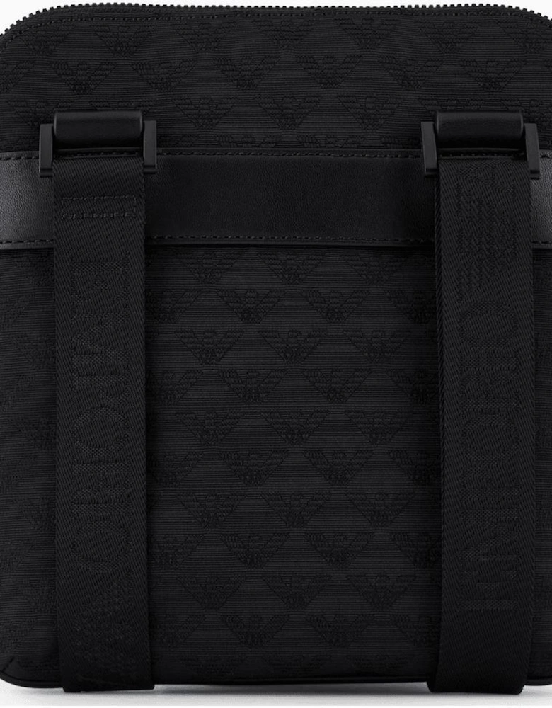 Allover Eagle Logo Black Shoulder Bag