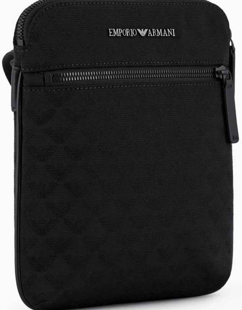 Allover Eagle Logo Black Shoulder Bag