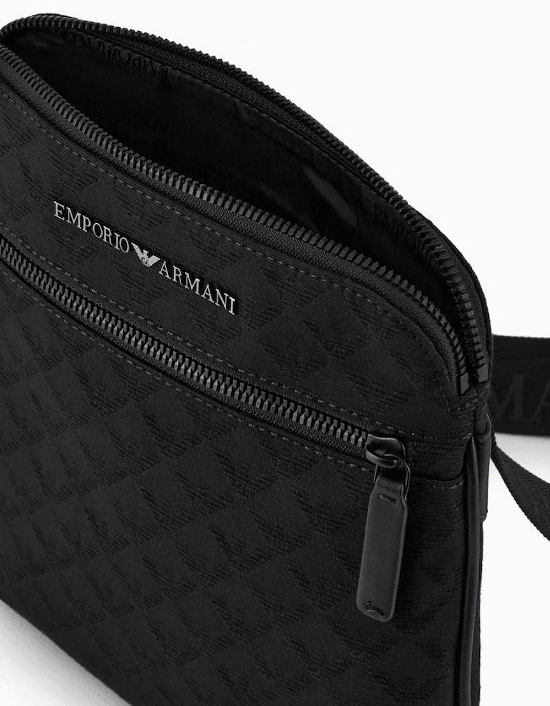 Allover Eagle Logo Black Shoulder Bag