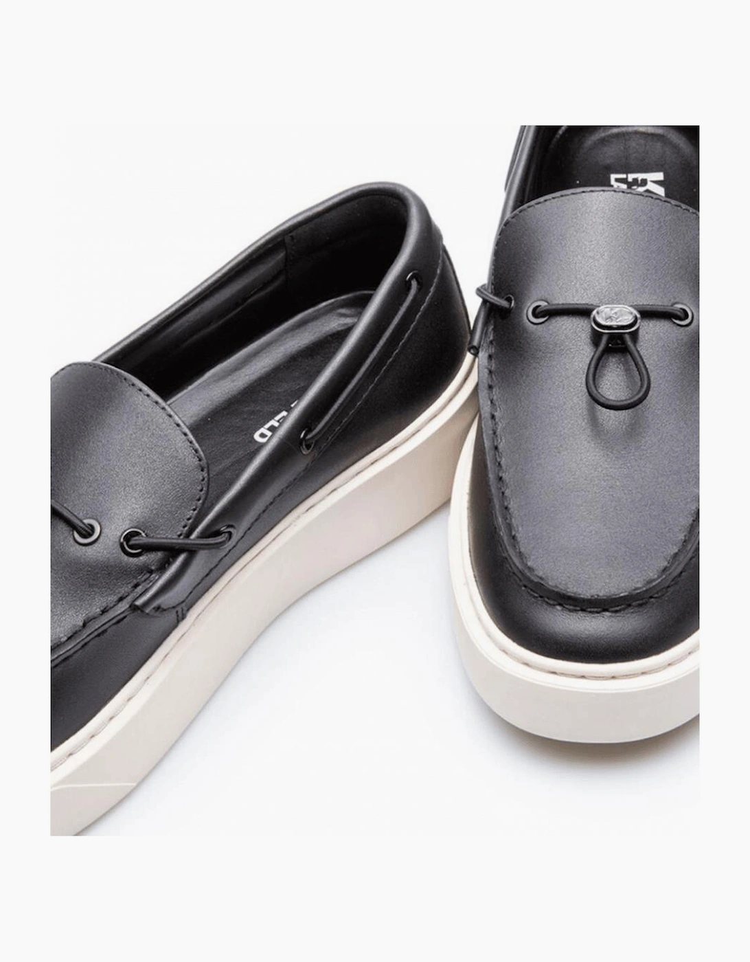 Flint II Deck Black Leather Loafer