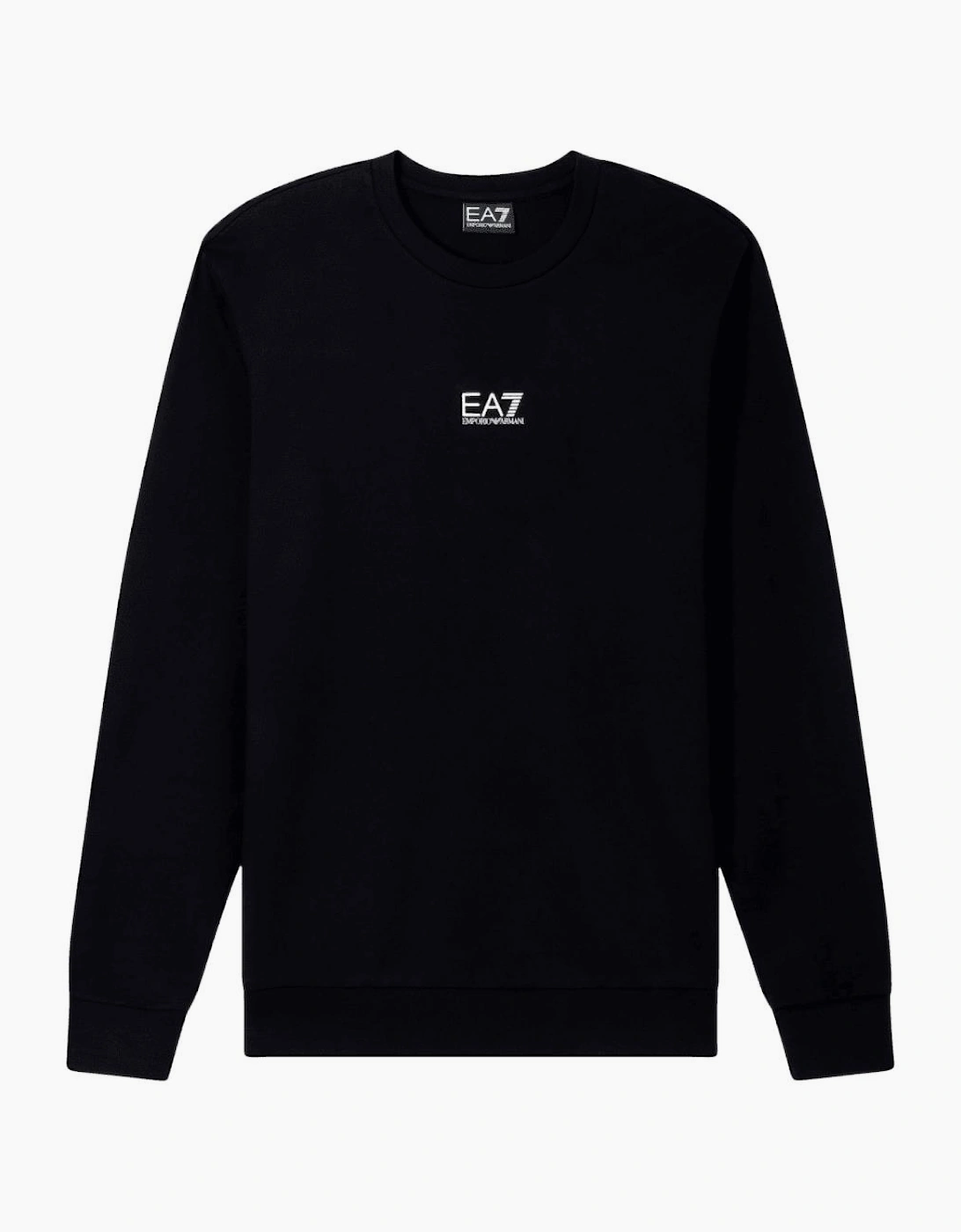 EA7 Men's Core Logo Lightweight Black Sweatshirt - Size, 38