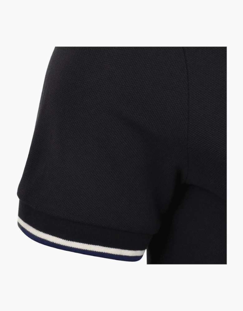 Collar Logo Navy Polo Shirt