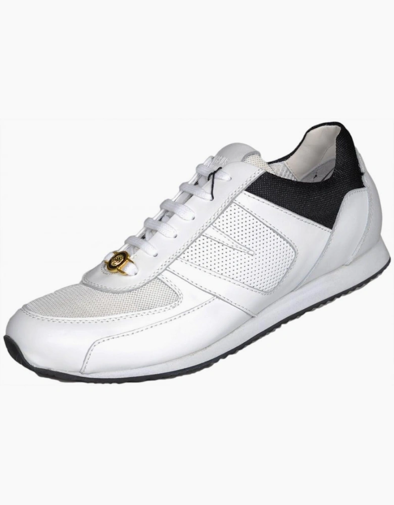Versus Lion Head Leather Mesh White Trainers