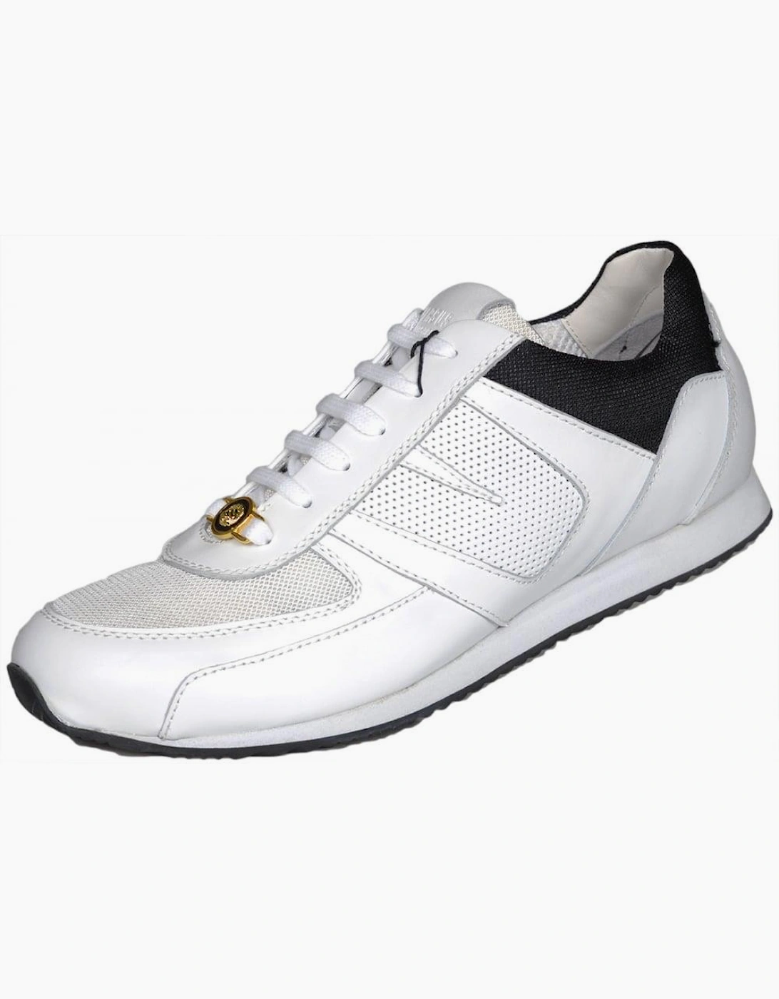 Versus Lion Head Leather Mesh White Trainers