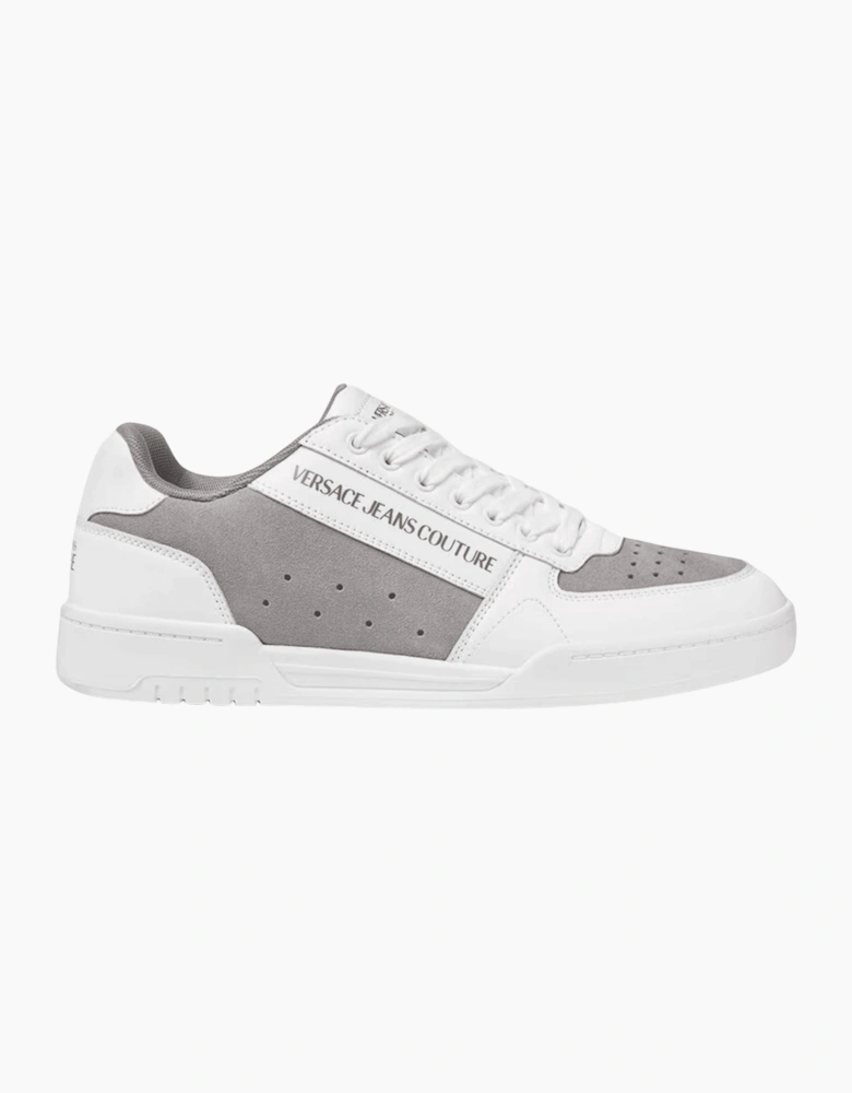 Brooklyn Gold Logo Low-Top Suede White/Grey Trainers
