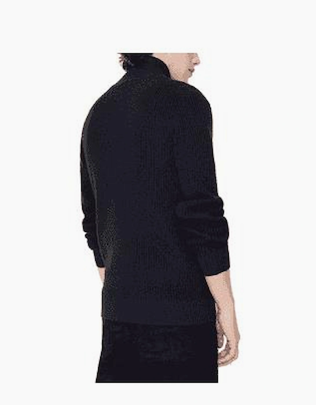 Zip Up Wool Blend Knit Cardigan