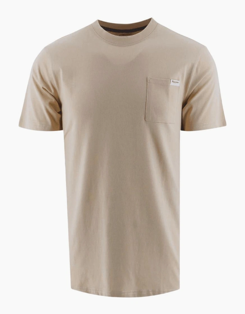 Cotton Emblem Logo Beige T-Shirt