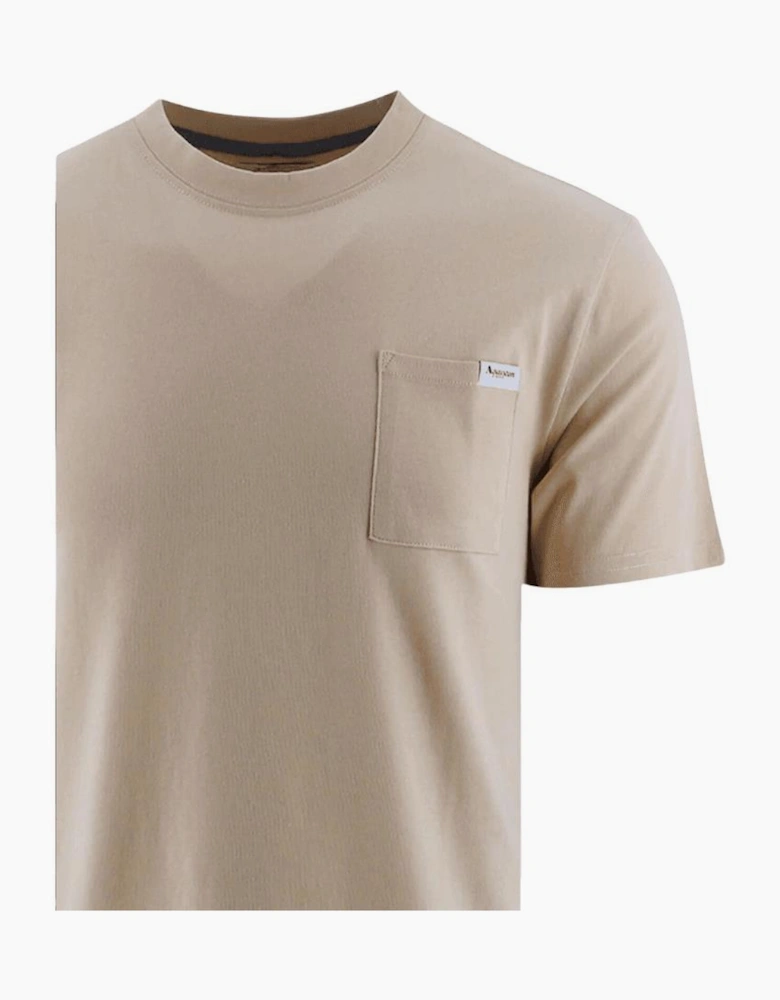 Cotton Emblem Logo Beige T-Shirt