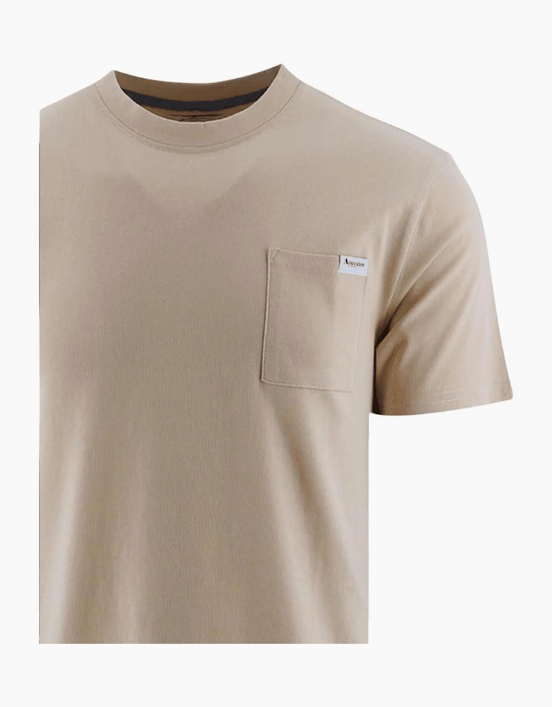 Cotton Emblem Logo Beige T-Shirt