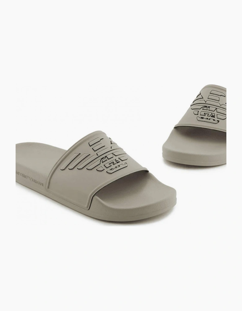 Eagle Logo Beige Rubber Slider