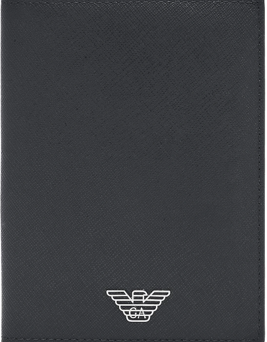 ASV Eagle Logo Black Leather Passport Holder