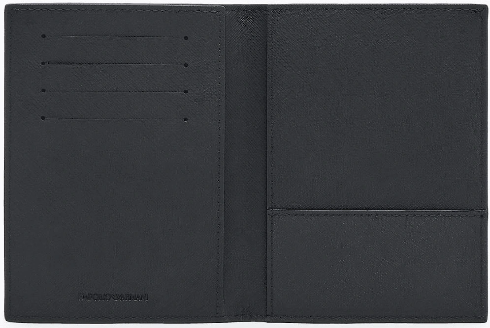 ASV Eagle Logo Black Leather Passport Holder