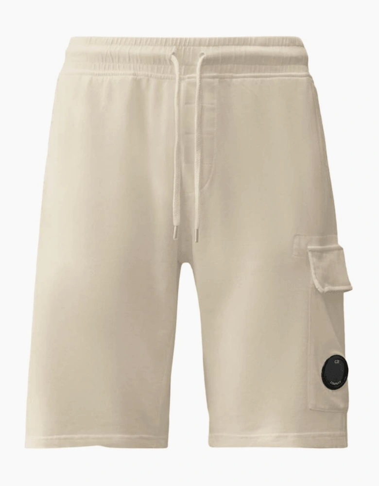 Light Fleece Lens Pocket Gauze White Cargo Shorts