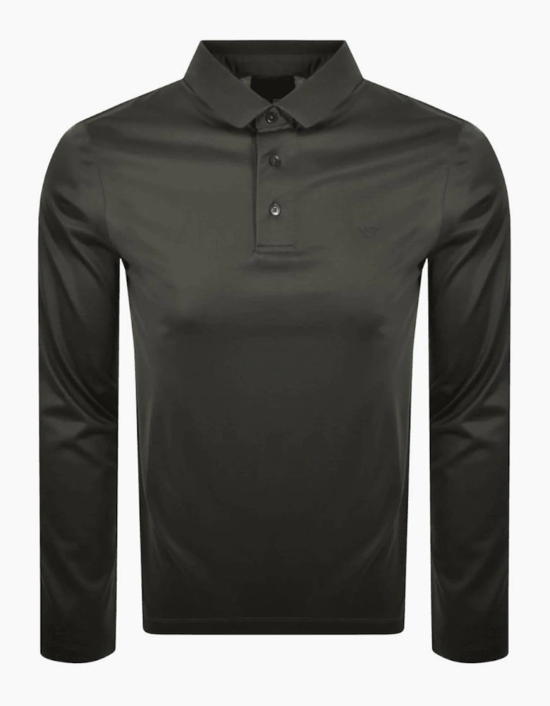 Cotton Green Long Sleeve Polo Shirt