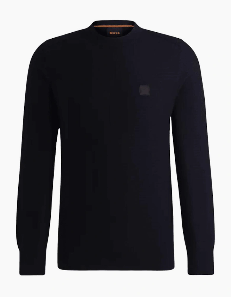 Anion Regular Fit Navy Knitted Sweatshirt
