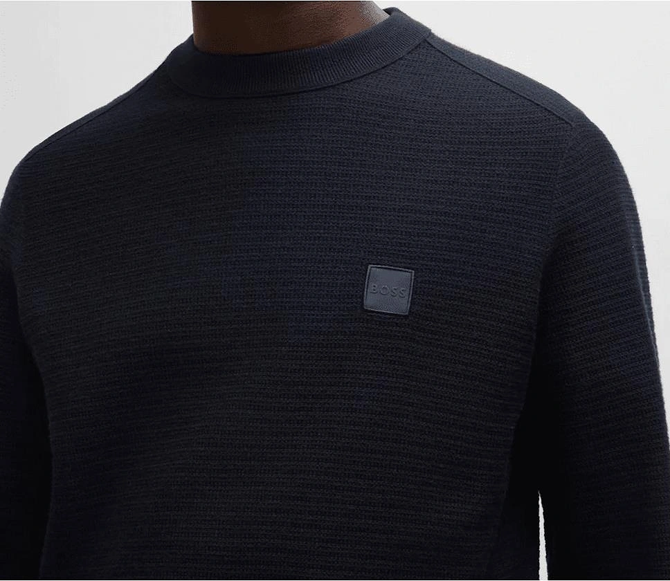 Anion Regular Fit Navy Knitted Sweatshirt