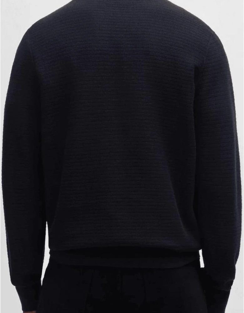 Anion Regular Fit Navy Knitted Sweatshirt
