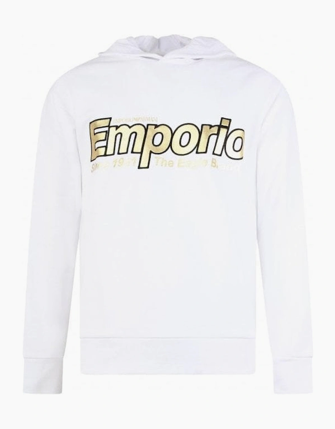 Cotton Overhead Embroidered Logo White Hoodie