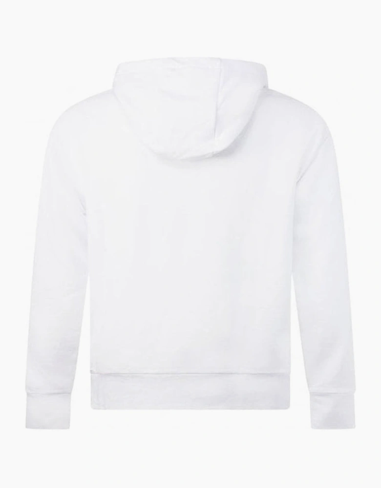 Cotton Overhead Embroidered Logo White Hoodie