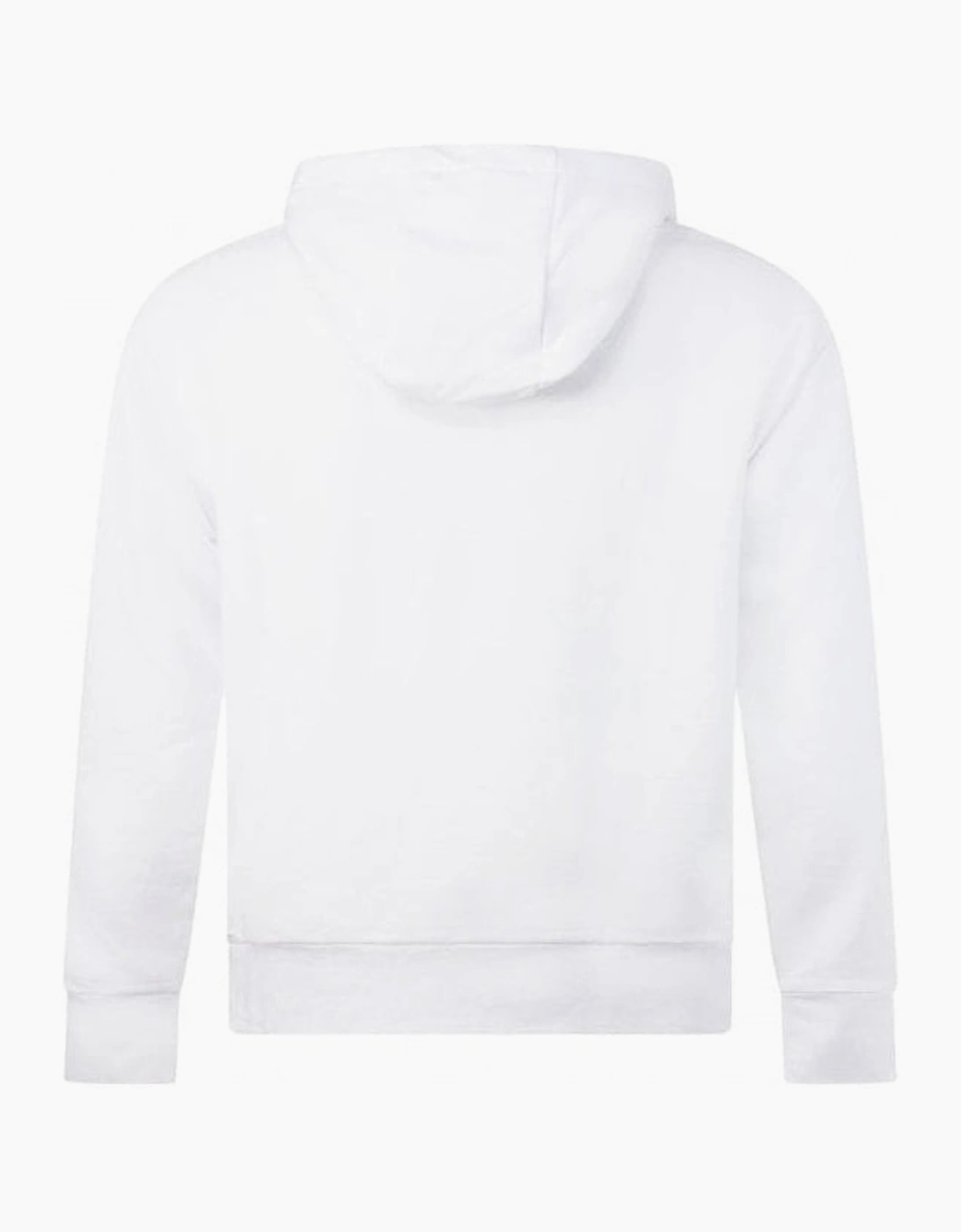 Cotton Overhead Embroidered Logo White Hoodie
