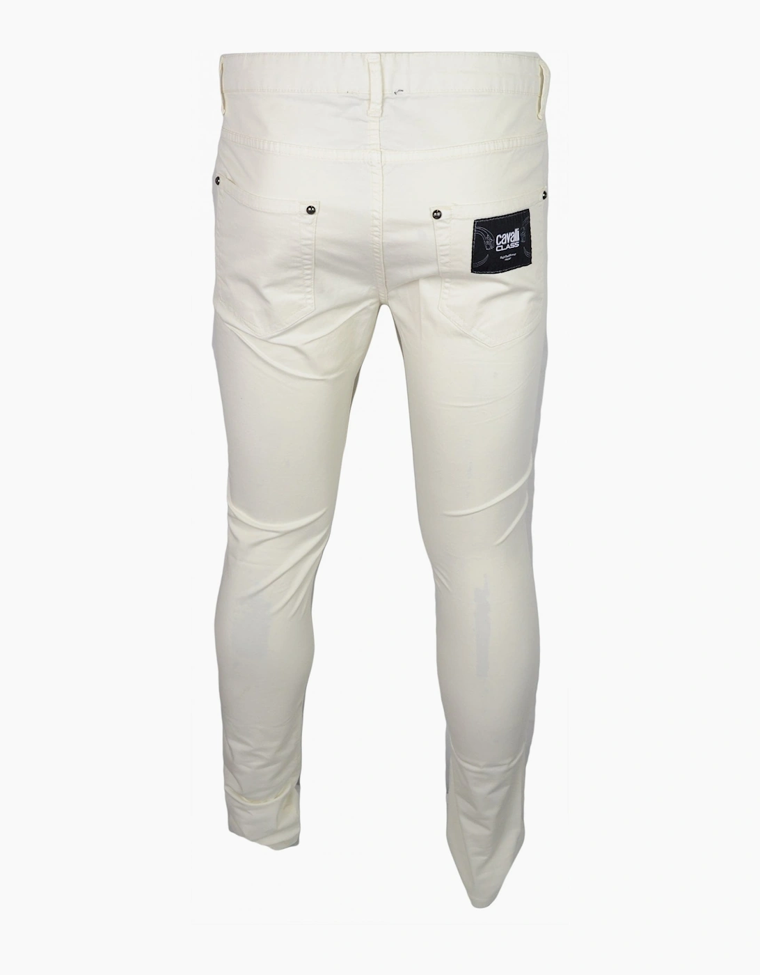 Cotton Slim Fit Off White Chino
