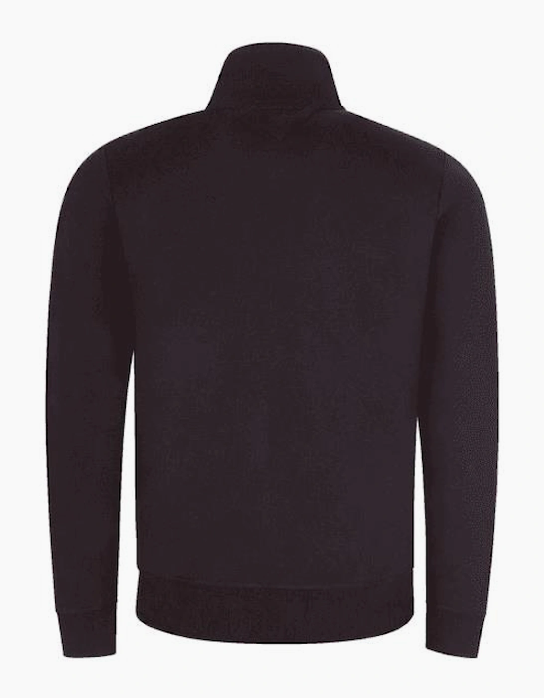 Cotton Zip-Up Funnel Neck Black Sweatshirt