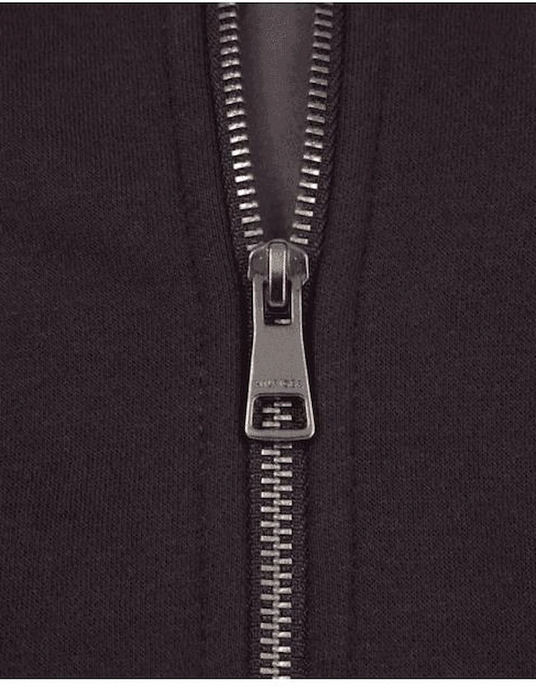 Cotton Zip-Up Funnel Neck Black Sweatshirt