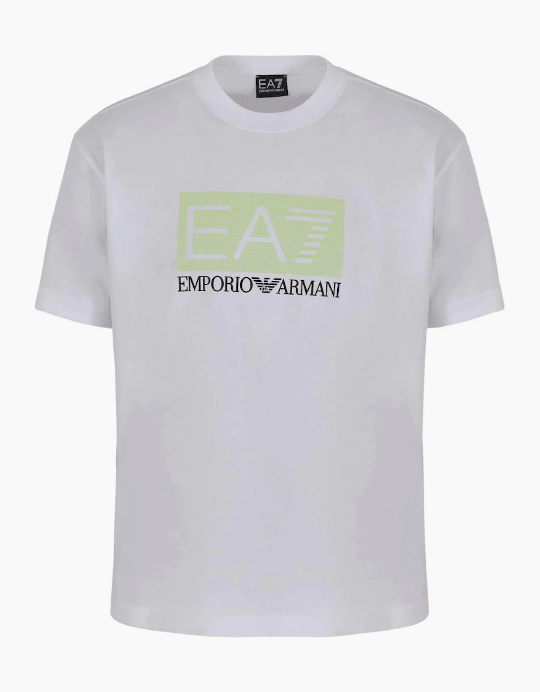 Cotton Rubberised Pixel Logo White T-Shirt