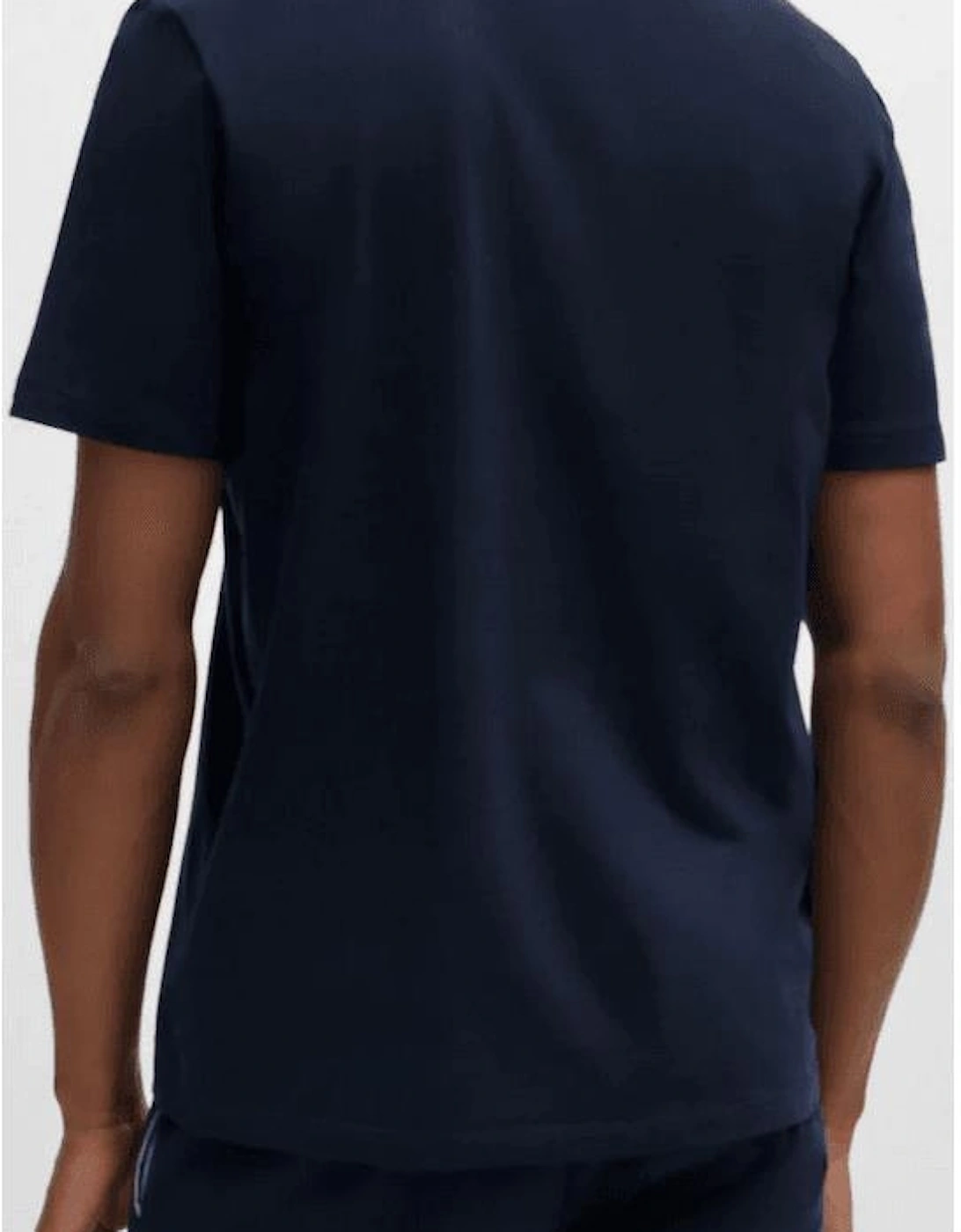 Cotton Embroidered Logo Dark Blue T-Shirt