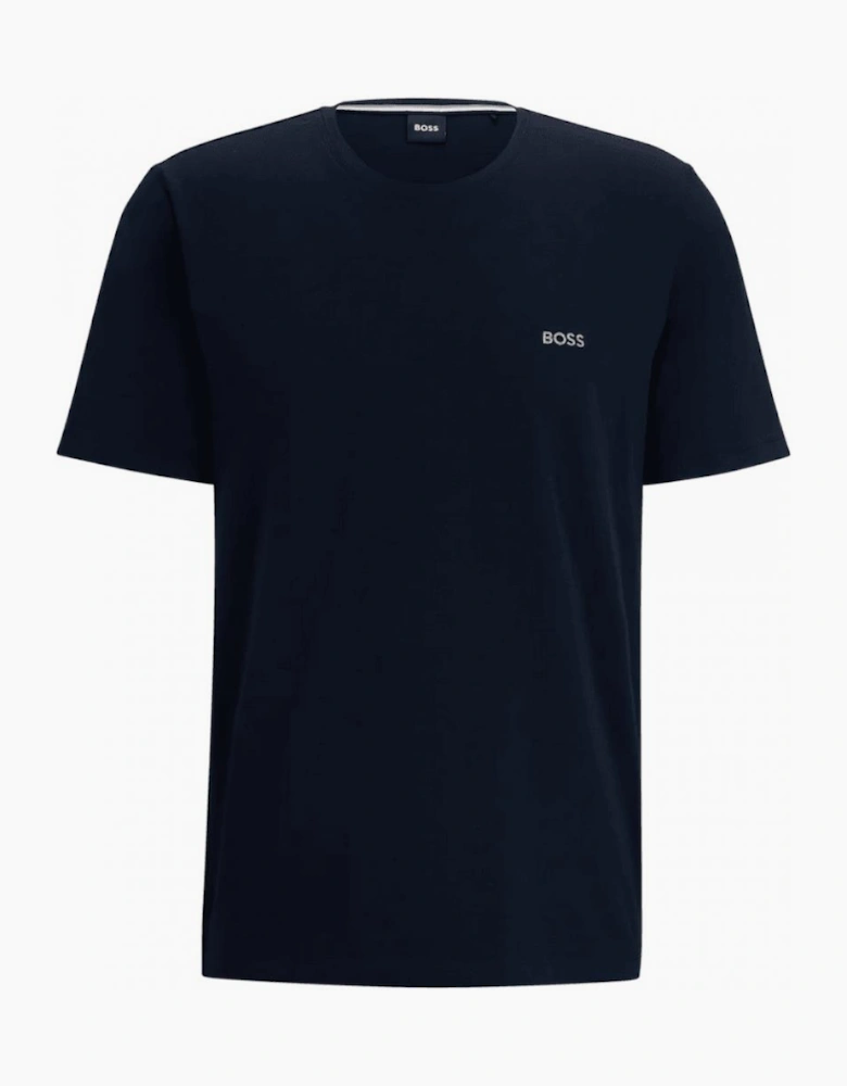 Cotton Embroidered Logo Dark Blue T-Shirt