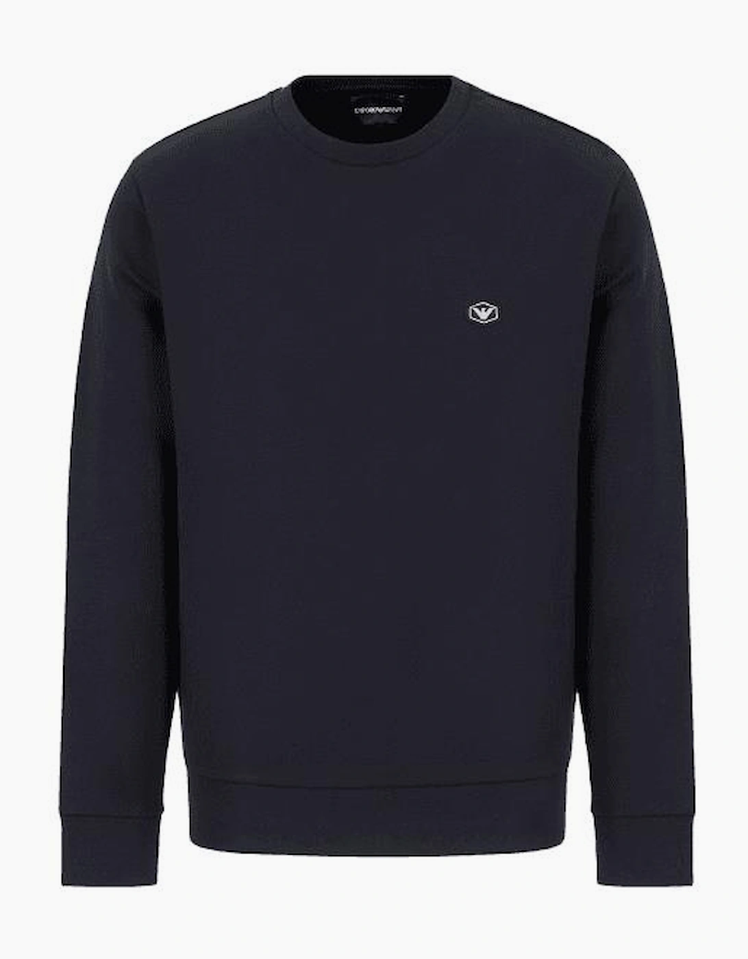 Cotton Chest Logo Regular Fit Navy Sweatshirt