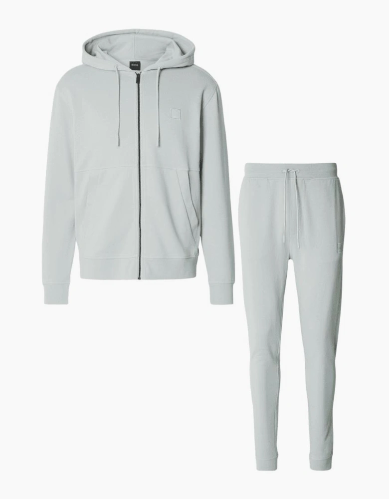 Zetalky Zip Up Hooded Pastel Grey Tracksuit