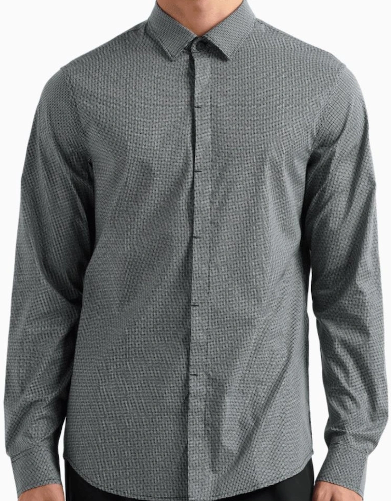 Slim Textured Brown Shirt