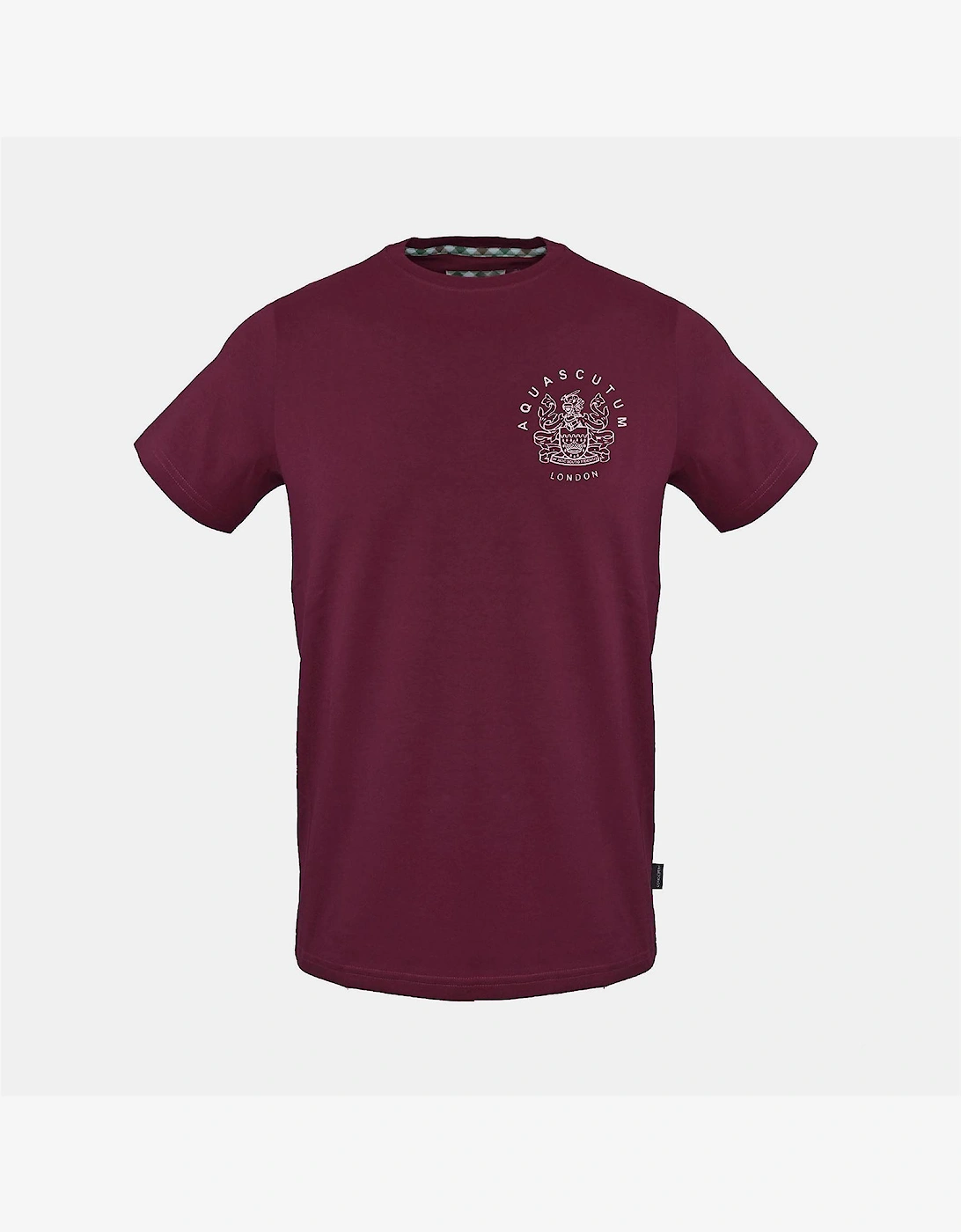 Aquascutum Aquascutum Men's Text Graphic Crew Neck Short Sleeve T-Shirt - Red