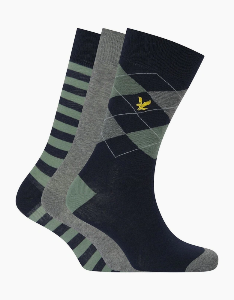 3 Pack Barwood Long Crew Socks