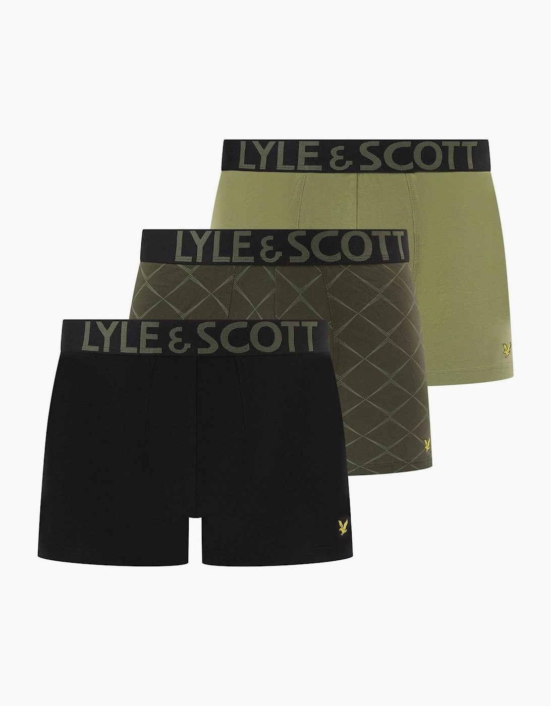 Lyle And Scott Men's Black Lucian 3 Pack Trunks - Size 32/33/32
