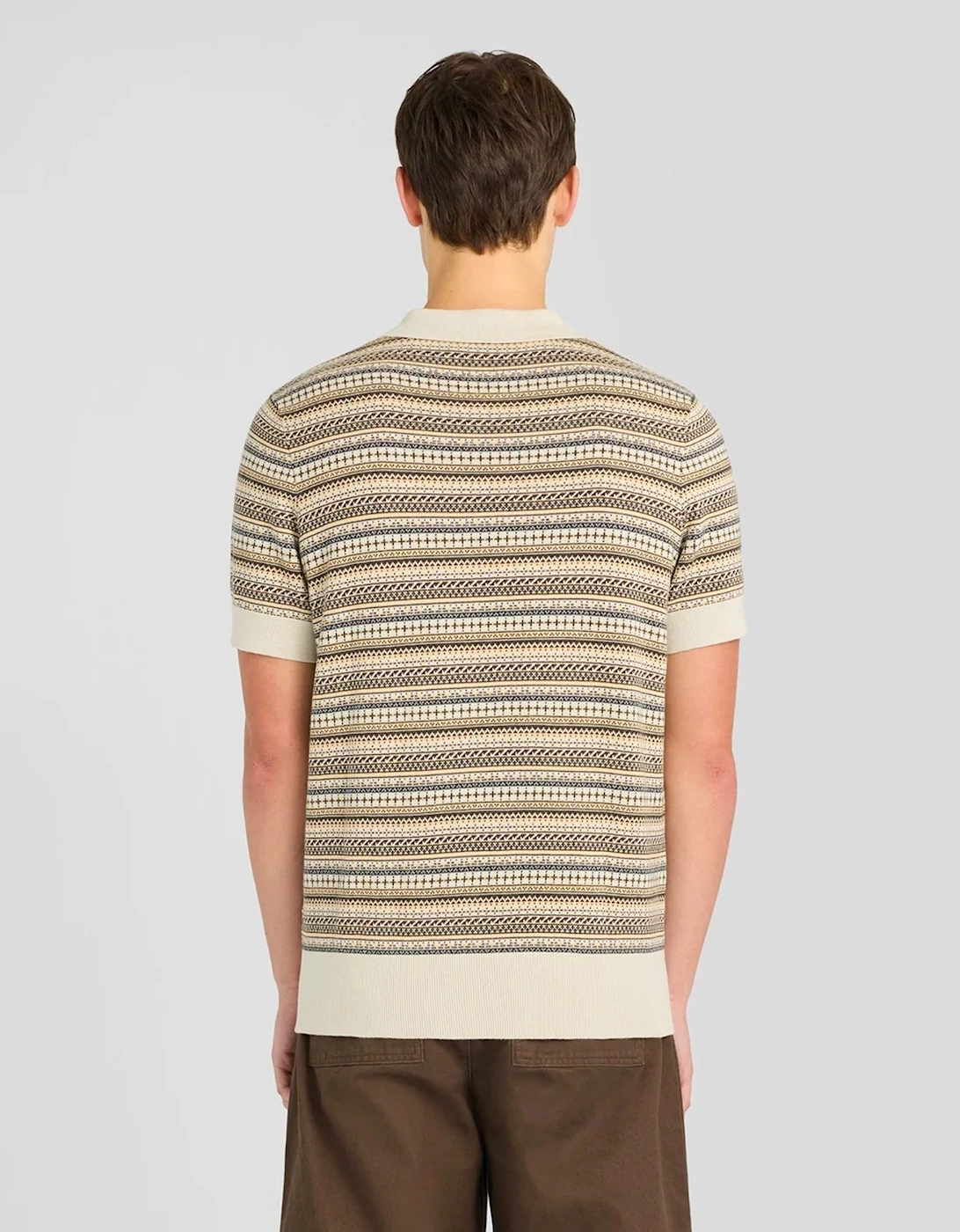 Lyle & Scott Fairisle Short Sleeve polo COVE