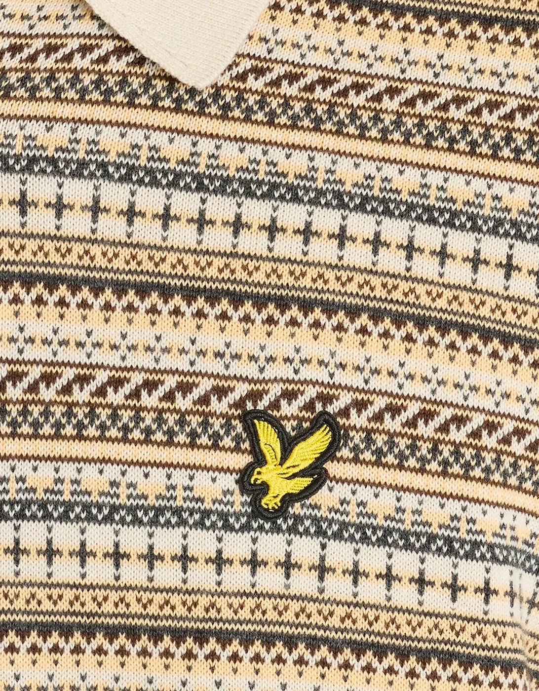 Lyle & Scott Fairisle Short Sleeve polo COVE